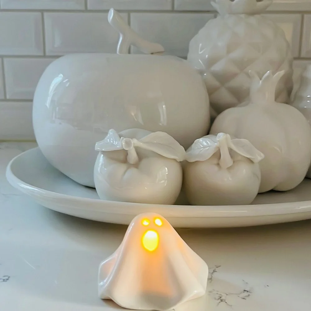 Crate&Barrel Small LED Ceramic Ghost